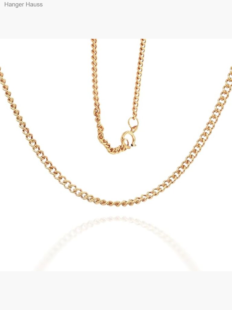 14k Yellow Gold Cable Chain Necklace 22-Inch Unisex Double Bonded